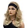 Wiginway Long Curly Wavy Synthetic Wigs with Headband Heat Resistant Fiber Hair Natural Fashion for Women Lady Brown with Blonde Highlights