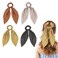 4Pcs Floral Hair Scarf Scrunchies Floral Hair Scarf with Long Ribbon Bow Scrunchies Boho Elastic Floral Bow Hair Ties Hair Accessories for Woman Girls
