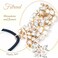 Fstrend Women Crystal Elastic Headband Gold Sparkle Rhinestone Wedding Headpieces Brithday Dating Head Chain for Bride and Bridesmaids (Gold)