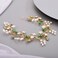 Bridal Cute Flowers Headband for Bride Bridesmaid Green leaf Crystal Hair Piece Beads Hair Vine