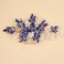 Crystal Rhinestone Hair Comb with Floral Accents, Bride Headpiece, Wedding Hair Accessories, Handmade Hairband for Women and Girls (blue)