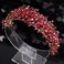 Octwine Vintage Bridal Gold Green Headpiece Handmade Wedding Headband Hair Vine Rhinestoens Headband Bridal Wedding Hair Accessories (Red, Width1.9inches)