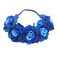 Women Floral Hawaiian Luau Headband for Wedding, Party and Photo Props (blue)