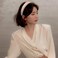 Satin White Padded Hairbands for Women and Girls - Wide Non-Slip Soft Fabric Hair Accessories