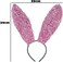 Women Girls Bunny Headband Sequins Rabbit Ear Hairband Halloween Cosplay Costume Party Hairband Accessories