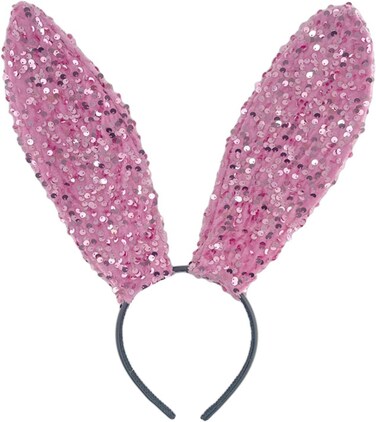Women Girls Bunny Headband Sequins Rabbit Ear Hairband Halloween Cosplay Costume Party Hairband Accessories