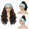 xccoco Long Wavy Headband Wig for Women Black Wigs with Brown Blonde Highlight 200% Denisty Headband Wigs Put On and Go Glueless Wig Long Synthetic Wig for Women Party Daliy Use