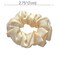 Xinmurffy 100% Mulberry Silk Scrunchies for Women's Hair Floral Print Satin Silk Thick Elastic Hair Ties 19 Momme 3CM (Champagne)
