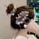 3Pcs Rhinestone Pearls Scrunchies Hair Ties Silk Satin Scrunchy Hair Elastics Bands Ponytail Holder Hair Accessories for Women Girls