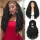 Quantum Love Yaki Curly Headband Wigs for Black Women Kinky Straight Black Headband Curly Ends 26inch Synthetic Wear and Go Glueless half Wig with Headbands Attached