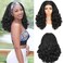 Quantum Love Yaki Curly Headband Wigs for Black Women Kinky Straight Black Headband Curly Ends Synthetic Wear and Go Glueless half Wig with Headbands Attached (18 INCH)