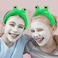 YARIEW Frog Ears Headband Plush Animal Ears Headband Frog Headband Spa Face Wash Headband Cute Ears Head Band Frog Costume Party Hair Accessories for Adult Women Kids