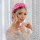 YISSION 1PC Crystal Pearl Knotted Headband for Women Non Slip Rhinestone Headband Wide Pearl Headbands for women Jeweled Embellished Hairband Hot Pink Head Band Hair Accessories for Women Girls