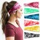Huachi Women's Headbands for Yoga, Workout, Exercise - 6Pcs Elastic Hair Bands for Women's Hair - Tie Dye Bandeau Headband Sweatbands - Comfy Material - Upgraded Design - One Size - Black