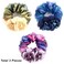 3pcs Premium Women Hair Elastic Scrunchies with Flower &amp; Crystal Deco Elegant Hair Ties Hair Band Hair Accessory for Ponytail Hairball