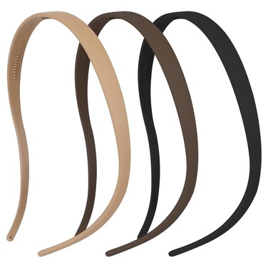 3 Pcs No Pressure Headbands for Women, Headbands for Glasses Wearers, Comfortable Sunglass Headbands, Hair Band for Eyewear, No Headache Headband with Teeth, Matte Black Coffee Khaki