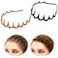 Zig Zag Headbands, 4 Pieces Shark Tooth Hair Comb Hairband, Wavy Shape Plastic Hair Bands, Hair Hoop Accessory for Women Lady Girl (Black, Leopard-print Style)