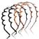 Zig Zag Headbands, 4 Pieces Shark Tooth Hair Comb Hairband, Wavy Shape Plastic Hair Bands, Hair Hoop Accessory for Women Lady Girl (Black, Leopard-print Style)