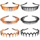 Zig Zag Headbands 6 Packs Comb Headband Black Headband with Teeth Plastic Headbands for Women Gilrs Curly Hair Accessories-Black/Brown