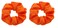 Women Teen Girls Satin Scrunchies Hair Accessories Elastic Hair Ponytail Holder Hair Tie - Set of 2 (Orange)