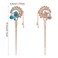 Honbay Fashion Long Hair Decoration Chinese Traditional Style Retro Tassel Alloy Blue Butterfly Hair Stick Hair Chopsticks Hairpin Chignon Pin