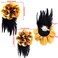 Sanrich 4pack Mexican Flower Hair Clips Large Rose Hairpin Headpieces with Feather Hair Accessories Flower Brooch for Bridal Headpiece,Flamenco Dancer (Gold)