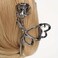 Rose Metal Hair Claw Clips, 1Pc Flower Non-Slip Hair Claw for Thin/Thick Hair - Fashionable Hair Styling Accessory for Women and Girls (Black Rose)