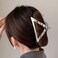 Triangle Hair Claw Clip Hollow Triangle Hair Clips Medium Metal Hair Claw for Women Girls Non-Slip Strong Grab Clips Shark Barrette Hair Clamps Hair Accessories for Thick Hair(Silver)