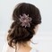 Unicra Purple Flower Bride Wedding Hair Clip Silver Bridal Hair Piece Crystal Hair Pin Rhinestone Bridesmaids Hair Accessories Pearl Prom Hair Jewelry for Women and Girls
