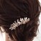 Unicra Bride Wedding Hair Pins Bridal Flower Hair Pieces Crystal Hair Accessories Pearl Party Hair Clips Rhinestone Hair Jewelry Bead Headpiece for Women and Girls (Pack of 2) (A-Silver)