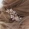 Unicra Bride Wedding Hair Pins Bridal Flower Hair Pieces Crystal Hair Accessories Pearl Party Hair Clips Rhinestone Hair Jewelry Bead Headpiece for Women and Girls (Pack of 2) (A-Silver)