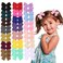 40pcs toddler girls hair bow clips mixed 20 colors satin 3.5 inch cute tail hairbow hairpins for kid