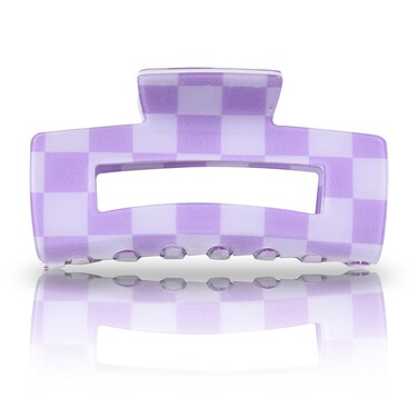 AEGYPIUS Checkered Claw Clip, 3.1 x 1.7 Inches Checkered Hair Clip Purple Claw Clip, Checkered Claw Clips Purple Claw Clips Checkered Hair Claw Clips Chunks Hair Clip Checkered Hair Clips for Women