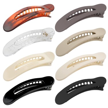 Hair Clips Set for Women - 8 Pack Alligator, Flat Claw, French Barrettes for Sectioning and Styling, Non-slip Large Duckbilled Clips