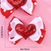 Valentine Hair Clips Bow knot Red White Heart Sequin Hair Pins Head wear Cute Bow Hair Barrettes Valentine Hairpins Hair Accessories for Girls Women Toddlers Hair Bows 2PCS