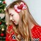 Valentine Hair Clips Bow knot Red White Heart Sequin Hair Pins Head wear Cute Bow Hair Barrettes Valentine Hairpins Hair Accessories for Girls Women Toddlers Hair Bows 2PCS