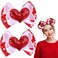 Valentine Hair Clips Bow knot Red White Heart Sequin Hair Pins Head wear Cute Bow Hair Barrettes Valentine Hairpins Hair Accessories for Girls Women Toddlers Hair Bows 2PCS