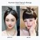 Short Clip on Bangs, 100% Real Human Hair French Bangs Black Thick Bangs Clip in Straight Neat Bangs Fringe without Temple Hairpiece Hair Extension for Women(Black)