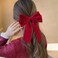 Velvet Bow Hair Clip Large Hair Barrettes for Women Girls Bowknot Hair Clips Red Velvet Hair Bows French Hair Accessories for Women Big Bow Hair Clips Hair Bow Barrettes for Girls