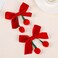 Velvet Ribbon Hair Bow Clips - 5 Pairs Cute Hair Bow Clips with Red Cherry Ball Handmade Alligator Barrettes Pins Bowknot Party Dress Decor Accessories for Girls (Pink/Red)