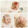 Velvet Ribbon Hair Bow Clips - 5 Pairs Cute Hair Bow Clips with Red Cherry Ball Handmade Alligator Barrettes Pins Bowknot Party Dress Decor Accessories for Girls (Pink/Red)