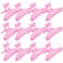 Hair Clips for Styling and Sectioning - 12 Pack Pink Butterfly Clamps for Hair Conditioning, Blow Drying, Cutting, Coloring