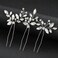 Hair Accessories for Women Wedding Hair Pins Set Jewelry for Girls Silver Flower Pearl Clips Brides Headpieces Bridal Bridesmaids