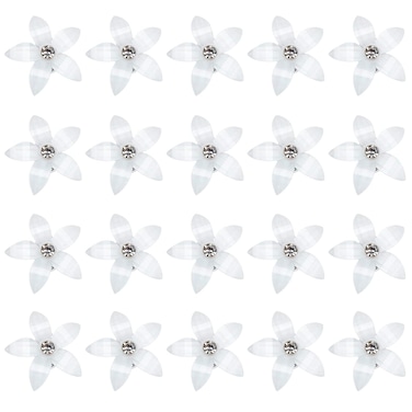 Wecoe White Small Bling Decorative Flower Hair Clips for Women - 20 Pcs Cute Mini Hair Accessories Gift Set for Wedding, Birthday