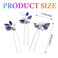 Latious Bride Wedding Hair Pins Pearl Bridal Hair Piece Blue Crystal Hair Clips Rhinestones Hair Accessories for Women and Girls (Pack of 3) (Silver)
