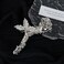 Flower Hair Claw Clips Metal Silver Rose Hair Clips Large Non-Slip Headdress Hair Crab Clip Thick Hair Jaw Clips Hair Strong Grip Clips Hair Accessories for Women and Girls