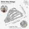 Silver Metal Skull Hair Claw Clips with Ghost Hand Design - Thick Hair Barrettes and Clamps for Women, Cosplay Party Halloween Decorations, 1PCS