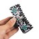 Hair Clip, Western Flower Cross Turquoise 4.1' Large Square Black Claw Clip for Hairstyling, Southwest Cow Print, Hair Accessories, Gift for Women Girls