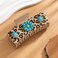 Western Turquoise Hair Clip with Leopard Pattern, Cowgirl Brown Square Hair Clip, 4.1 inch, Large Western Cowgirl Stuff Gift for Women Girls