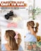 CHLINS 3 Count Bow Claw Clip - Bow Clips for Women in Satin, Nonslip Claw Clips for Thick Thin Hair, Hair Accessory in Black, White, Pink
